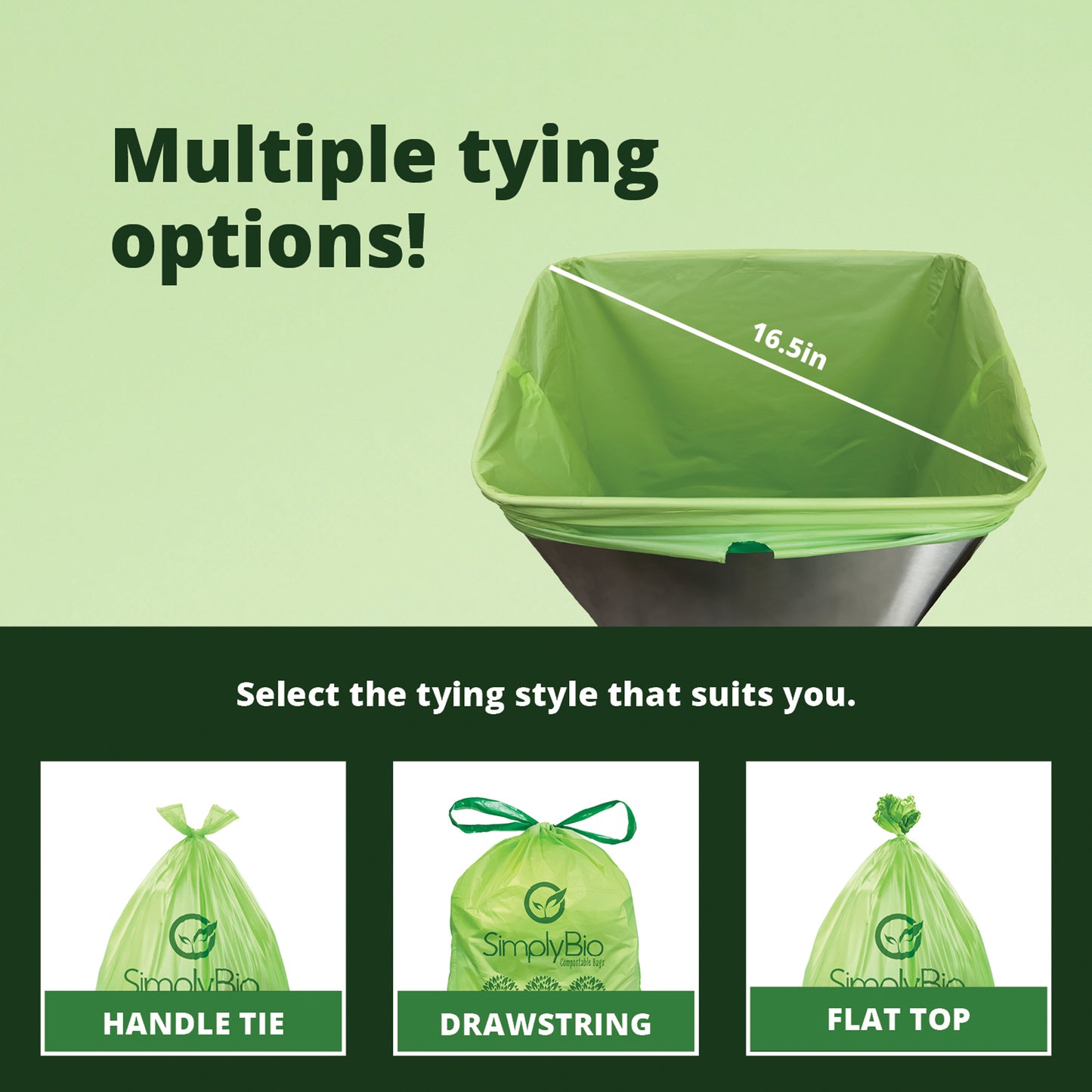 12–13 Gal Handle-Tie Liners, 0.87 Mil, 30 Count