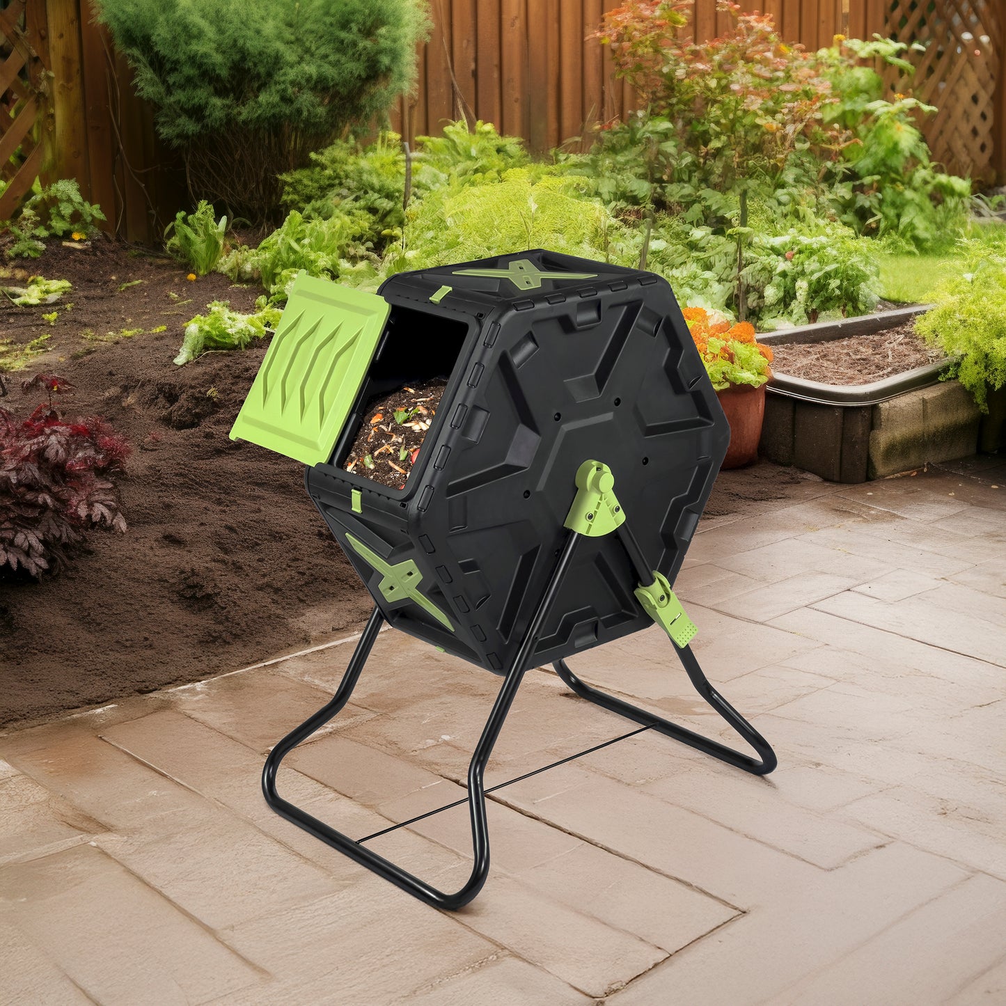 22 Gallon Outdoor Compost Tumbler Bin – BPA-Free
