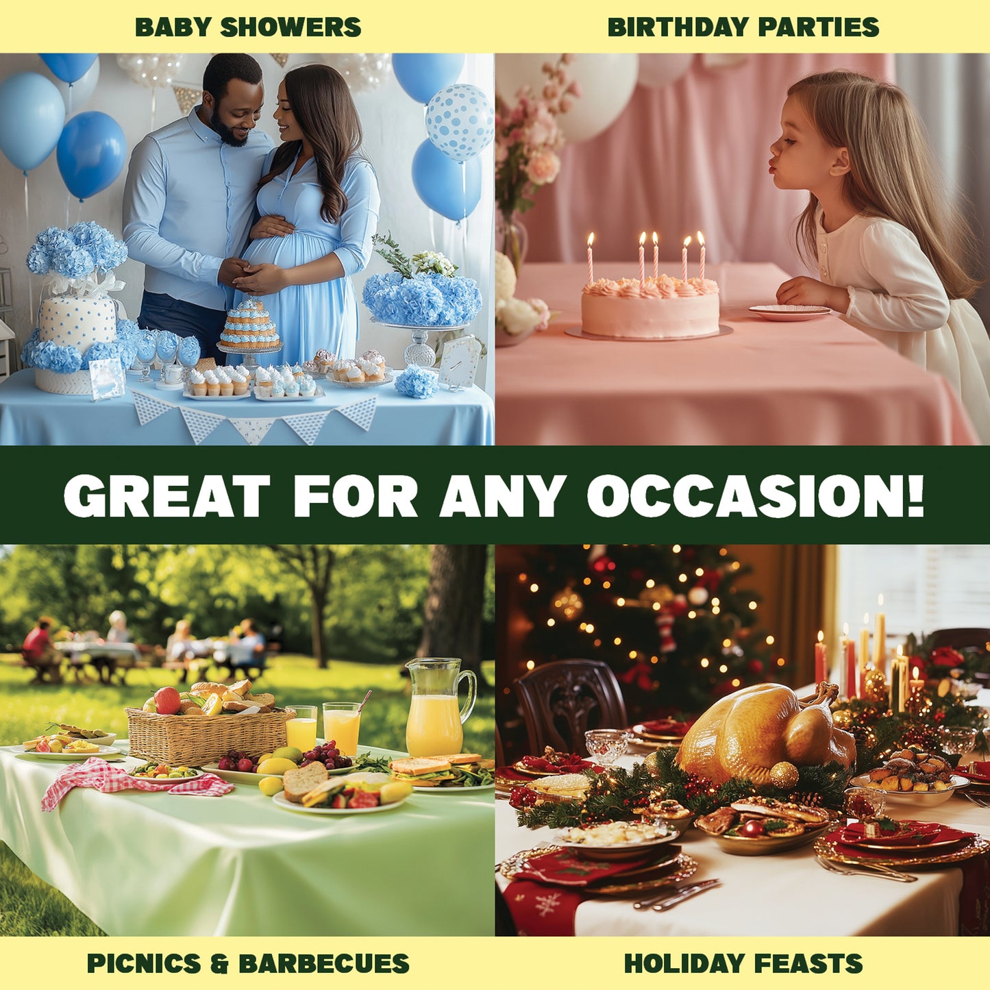10 PC Compostable Table Covers (54''x108'')