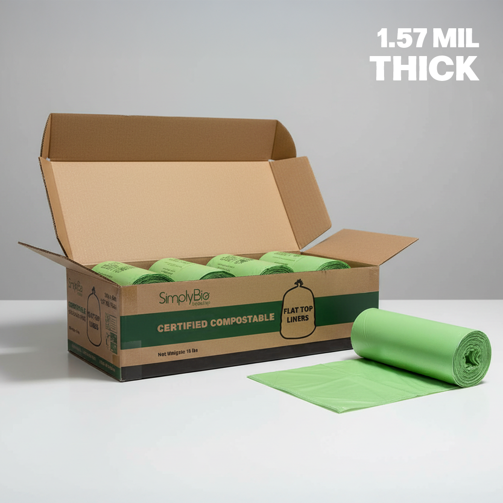 90–96 Gal Heavy Duty Flat-Top Liners, 1.57 Mil, 40 Count