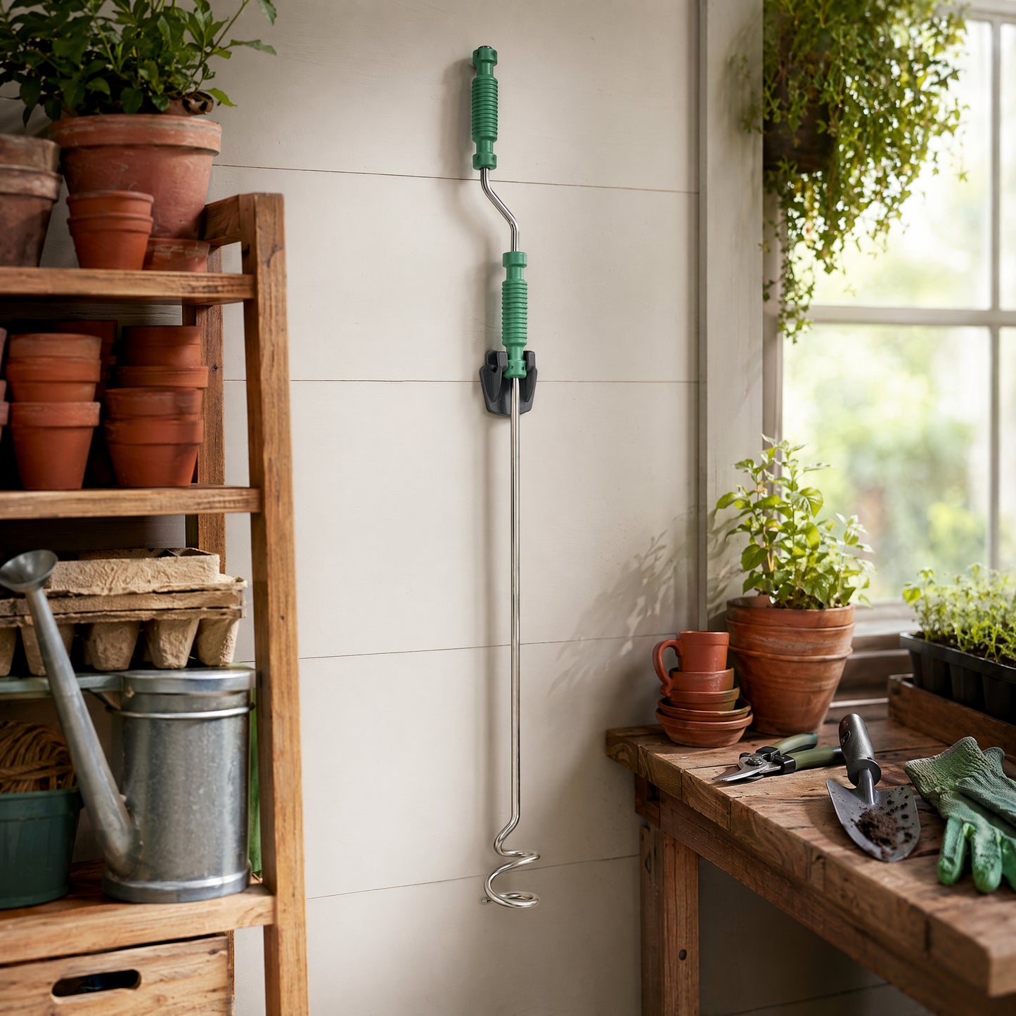 46.5" Stainless Steel Compost Aerator Tool