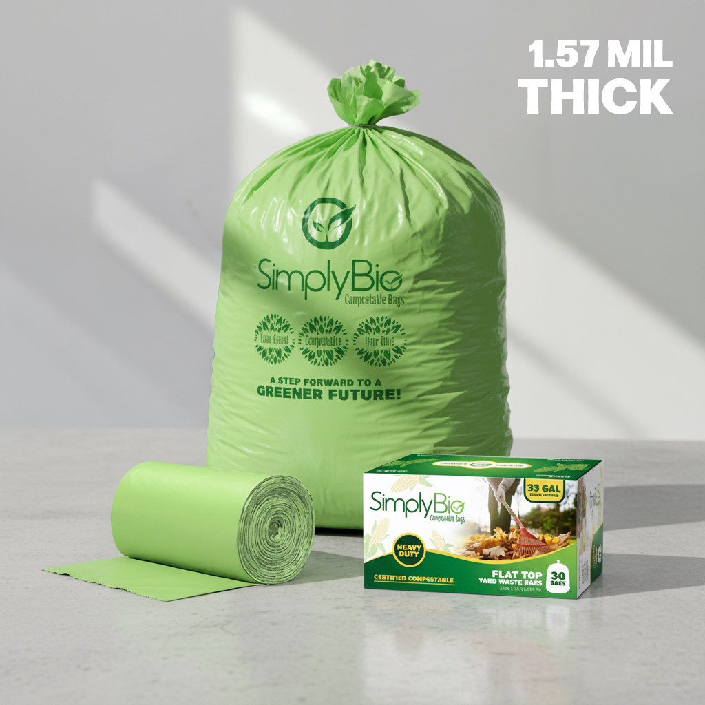 30–33 Gal Heavy Duty Flat-Top Liners, 1.57 Mil, 30 Count