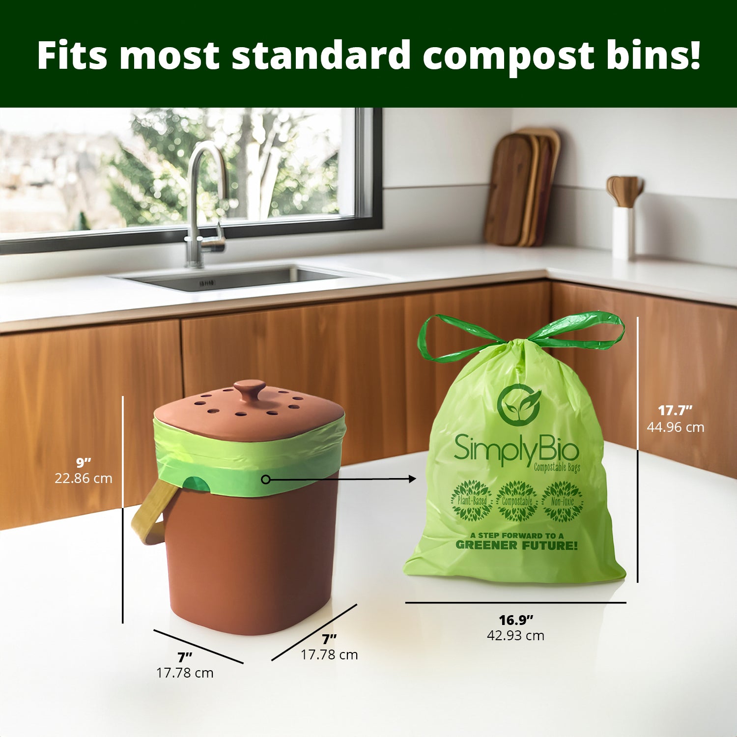 Simply Bio Gal Compostable Bags Drawstring, Mil, Food Scraps